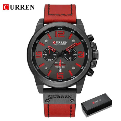 CURREN Men's Top Brand Luxury Fashion Leather Quartz Watch - Date Business Sport Male Wristwatch, Model 8314 - Q-Happiness LTD