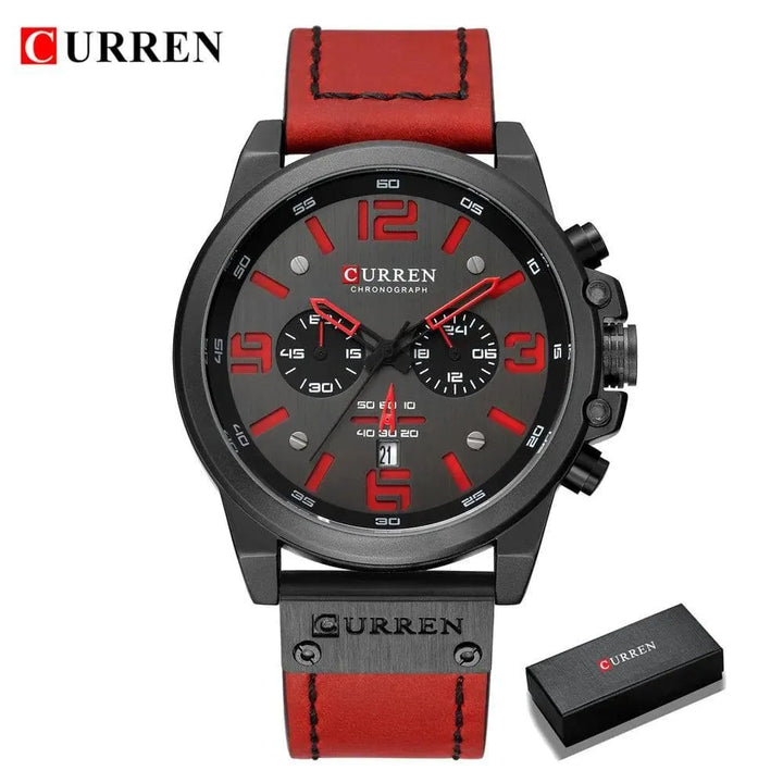 CURREN Men's Top Brand Luxury Fashion Leather Quartz Watch - Date Business Sport Male Wristwatch, Model 8314 - Q-Happiness LTD