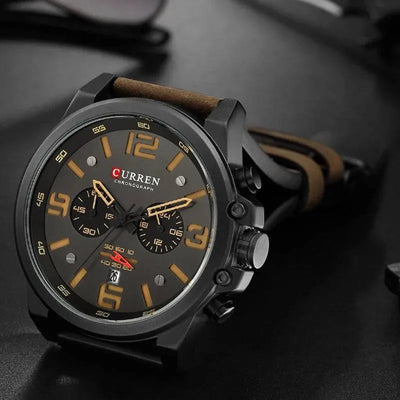 CURREN Men's Top Brand Luxury Fashion Leather Quartz Watch - Date Business Sport Male Wristwatch, Model 8314 - Q-Happiness LTD