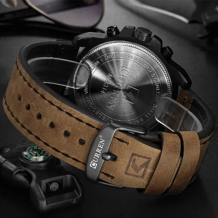 CURREN Men's Top Brand Luxury Fashion Leather Quartz Watch - Date Business Sport Male Wristwatch, Model 8314 - Q-Happiness LTD