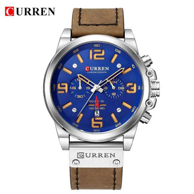 CURREN Men's Top Brand Luxury Fashion Leather Quartz Watch - Date Business Sport Male Wristwatch, Model 8314 - Q-Happiness LTD