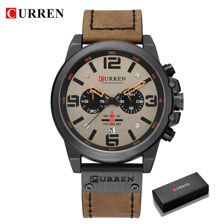 CURREN Men's Top Brand Luxury Fashion Leather Quartz Watch - Date Business Sport Male Wristwatch, Model 8314 - Q-Happiness LTD