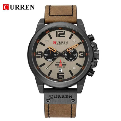 CURREN Men's Top Brand Luxury Fashion Leather Quartz Watch - Date Business Sport Male Wristwatch, Model 8314 - Q-Happiness LTD