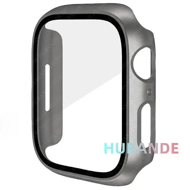 Glass+Cover For Apple Watch case Ultra 9 8 7 6 SE 5 Accessorie Screen Protector iWatch series 44mm 40mm 41mm 45mm 49mm 42mm 38mm - Q-Happiness LTD