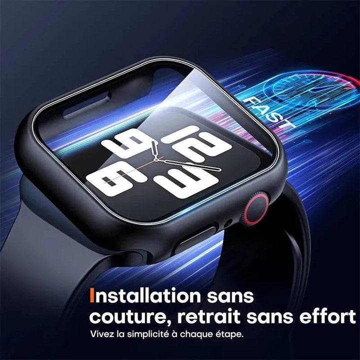 Glass+Cover For Apple Watch case Ultra 9 8 7 6 SE 5 Accessorie Screen Protector iWatch series 44mm 40mm 41mm 45mm 49mm 42mm 38mm - Q-Happiness LTD