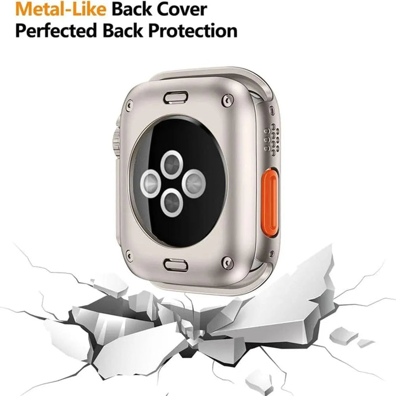 Screen Protector Cover for Apple Watch 45mm 44mm 40mm 41mm Hard PC Front Rear Bumper Case iwatch 9 8 7 SE 6 5 4 Change To Ultra - Q-Happiness LTD