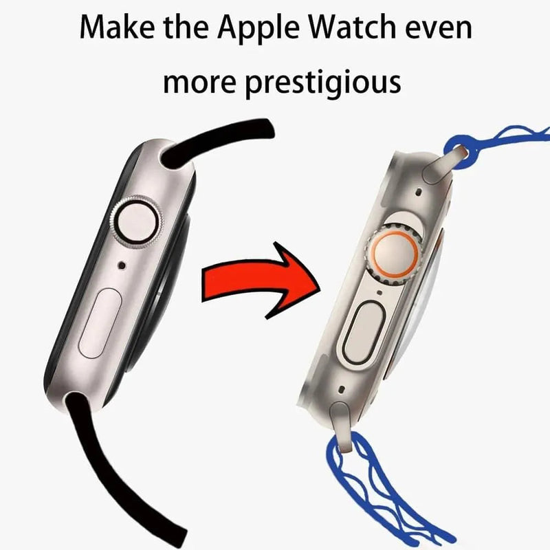 Screen Protector Cover for Apple Watch 45mm 44mm 40mm 41mm Hard PC Front Rear Bumper Case iwatch 9 8 7 SE 6 5 4 Change To Ultra - Q-Happiness LTD