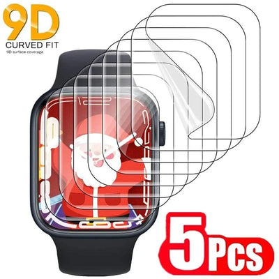 5PCS Hydrogel Film for Apple Watch 5 6 SE 40MM 44MM 42MM 38MM Screen Protector Apple Watch Ultra 49MM 7 8 9 41MM 45MM 10 42/46MM - Q-Happiness LTD