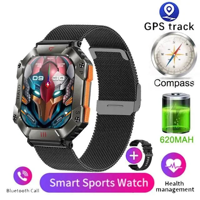 Smart Watch for Android & iOS - Fitness Tracker, IP68 Waterproof, Military-Grade Health Monitor, AI Voice, Bluetooth Call - Q-Happiness LTD