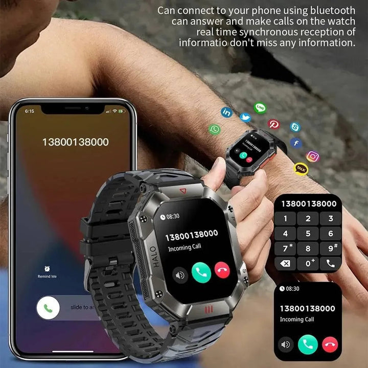Smart Watch for Android & iOS - Fitness Tracker, IP68 Waterproof, Military-Grade Health Monitor, AI Voice, Bluetooth Call - Q-Happiness LTD