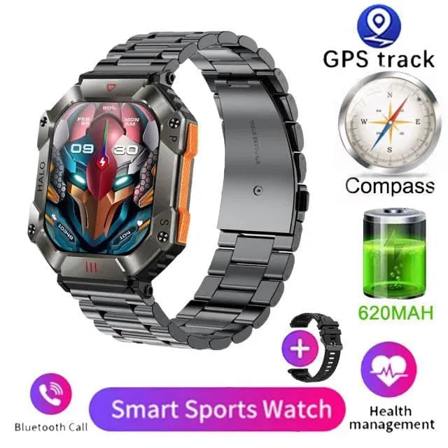 Smart Watch for Android & iOS - Fitness Tracker, IP68 Waterproof, Military-Grade Health Monitor, AI Voice, Bluetooth Call - Q-Happiness LTD