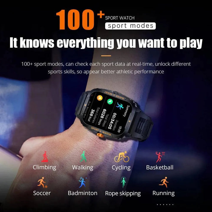 COLMI P76 1.96" Outdoor Military Smartwatch Men Bluetooth Call Smart Watch 3ATM IP68 Waterproof Sports Fitness Watches - Q-Happiness LTD