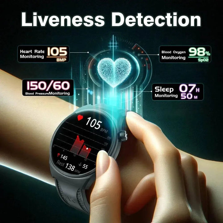KUMI GW6 Smart Watch – 1.43" AMOLED Display, Health Monitoring, Bluetooth Calls, IP68 Waterproof - Q-Happiness LTD