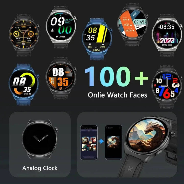 KUMI GW6 Smart Watch – 1.43" AMOLED Display, Health Monitoring, Bluetooth Calls, IP68 Waterproof - Q-Happiness LTD