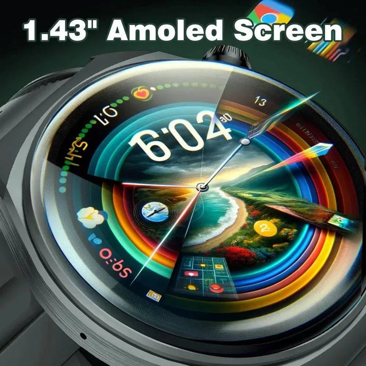 KUMI GW6 Smart Watch – 1.43" AMOLED Display, Health Monitoring, Bluetooth Calls, IP68 Waterproof - Q-Happiness LTD