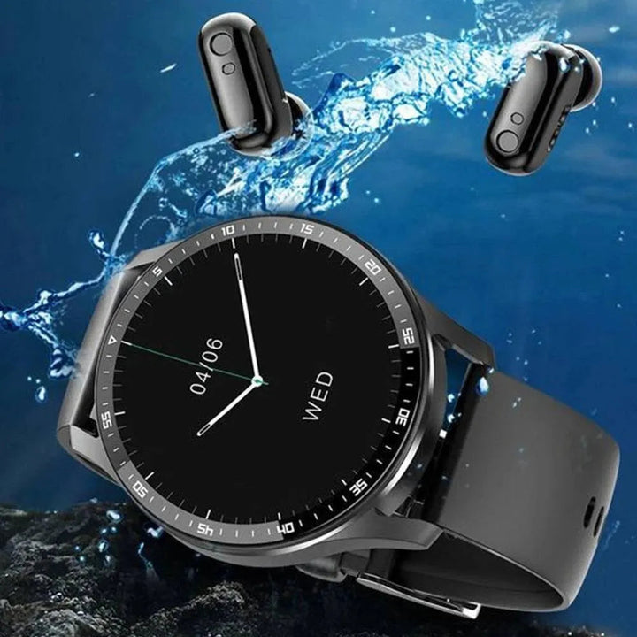 Smart Watch with TWS Bluetooth Headsets, Health Monitoring, Fitness Tracker, and AMOLED Display - Waterproof and Compatible with Android & iOS - Q-Happiness LTD