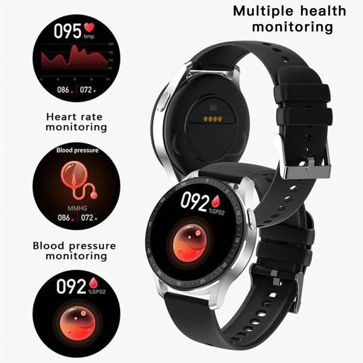 Smart Watch with TWS Bluetooth Headsets, Health Monitoring, Fitness Tracker, and AMOLED Display - Waterproof and Compatible with Android & iOS - Q-Happiness LTD