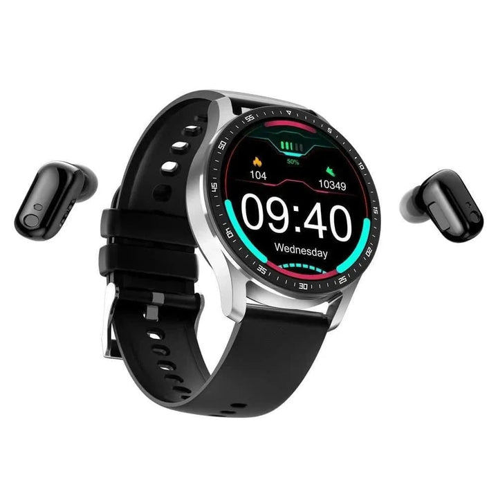 Smart Watch with TWS Bluetooth Headsets, Health Monitoring, Fitness Tracker, and AMOLED Display - Waterproof and Compatible with Android & iOS - Q-Happiness LTD
