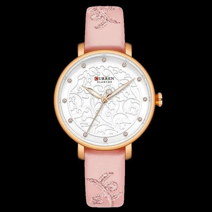 Ladies Simple Fashion Casual Quartz Watch - Waterproof Stainless Steel, Model 9046 - Q-Happiness LTD