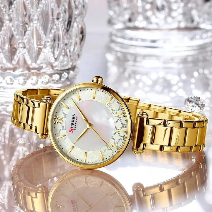 Women Watches - Top Brand Luxury Japan Quartz Movement Stainless Steel Waterproof Wristwatch, Model 9072 - Q-Happiness LTD