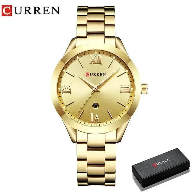 Ladies Fashion Retro Waterproof Steel Quartz Watch - Model 9007, Perfect Christmas Gift - Q-Happiness LTD