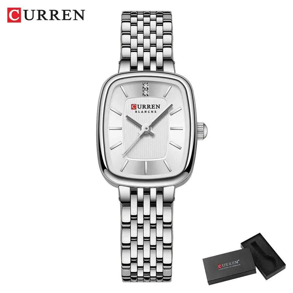 Rectangle Ultrathin Nordic Bauhaus Simple Design Japan Quartz Lady Fashion Stainless Steel Watch for Women, Model 9093 - Q-Happiness LTD