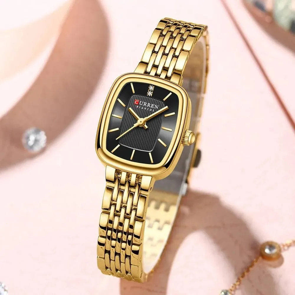 Rectangle Ultrathin Nordic Bauhaus Simple Design Japan Quartz Lady Fashion Stainless Steel Watch for Women, Model 9093 - Q-Happiness LTD