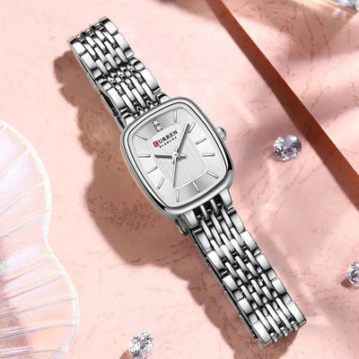 Rectangle Ultrathin Nordic Bauhaus Simple Design Japan Quartz Lady Fashion Stainless Steel Watch for Women, Model 9093 - Q-Happiness LTD